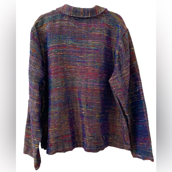 JM Collection XL Silk Blend Metallic Colorful Blazer Jacket Women’s Unique - Picture 6 of 11